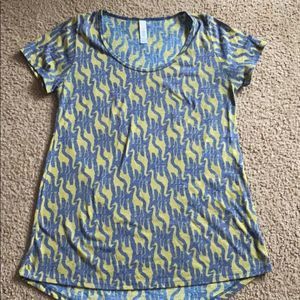 Navy blue yellow lularoe giraffes classic unicorn
